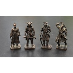 KOVOVÉ FIGURKY , SADA SAMURAJOVÉ, BRUENIERT, 4 FIGURKY