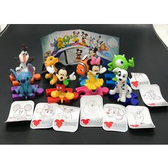 SADA K 100.LETŮM VÝROČÍ DISNEYHO, 8 FIGUREK, 8 PAPÍRKŮ: MICKEY,MINIE A DALŠÍ