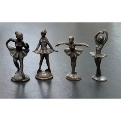 KOVOVÉ FIGURKY Z KINDER VAJÍČEK, BALETKY, KOMPLETNÍ SADA, 4 KS
