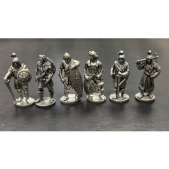 KOVOVÉ FIGURKY Z KINDER VAJÍČEK, HUNOVÉ,EISEN, KOMPLETNÍ SADA, 6 KS